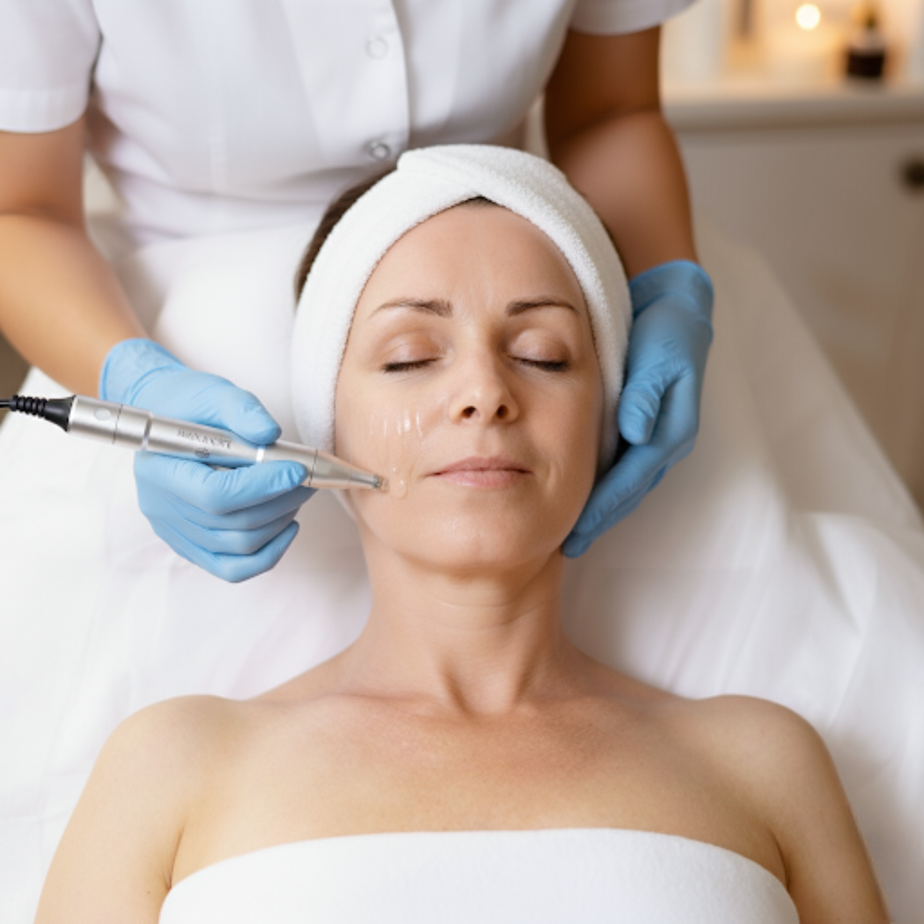 Woman receiving Micro-Channeling Nano-Pen treatment